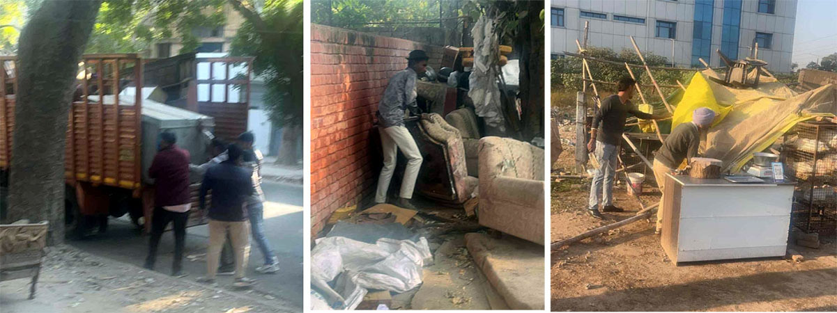 Municipal Corporation team removes illegal encroachments